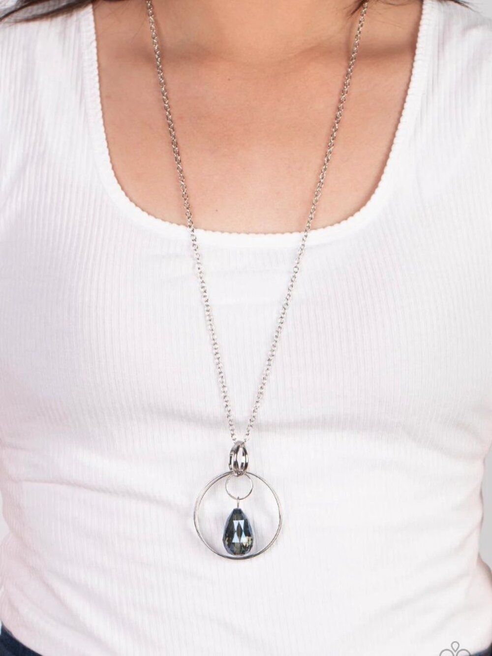 Paparazzi Jewelry Accessories - Swinging Shimmer - Blue Necklace - Vintage